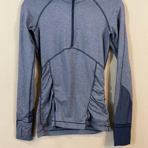 Lululemon Runderful 1/2 Zip Jacket pullover Heathered blue Size 4, EUC - Picture 2 of 9